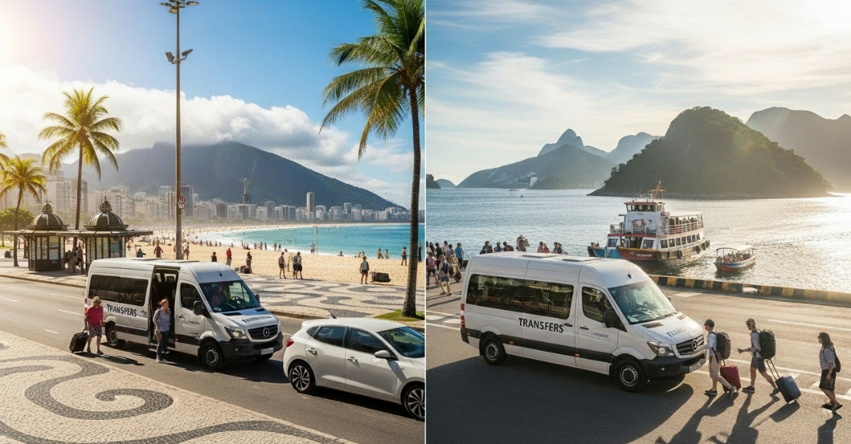 แขกที่เพลิดเพลินไปกับบริการรับส่งแบบไร้กังวลไปตาม Copacabana และจาก Ilha Grande ใน Rio de Janeiro ประเทศบราซิล